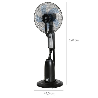 Water Cooling Fan, Stand Fan with Adjustable Spray Mist, 3 Speeds, 2.8 L Water Tank, 70° Oscillating, 90 W Water Fan with Wheels, 120 cm