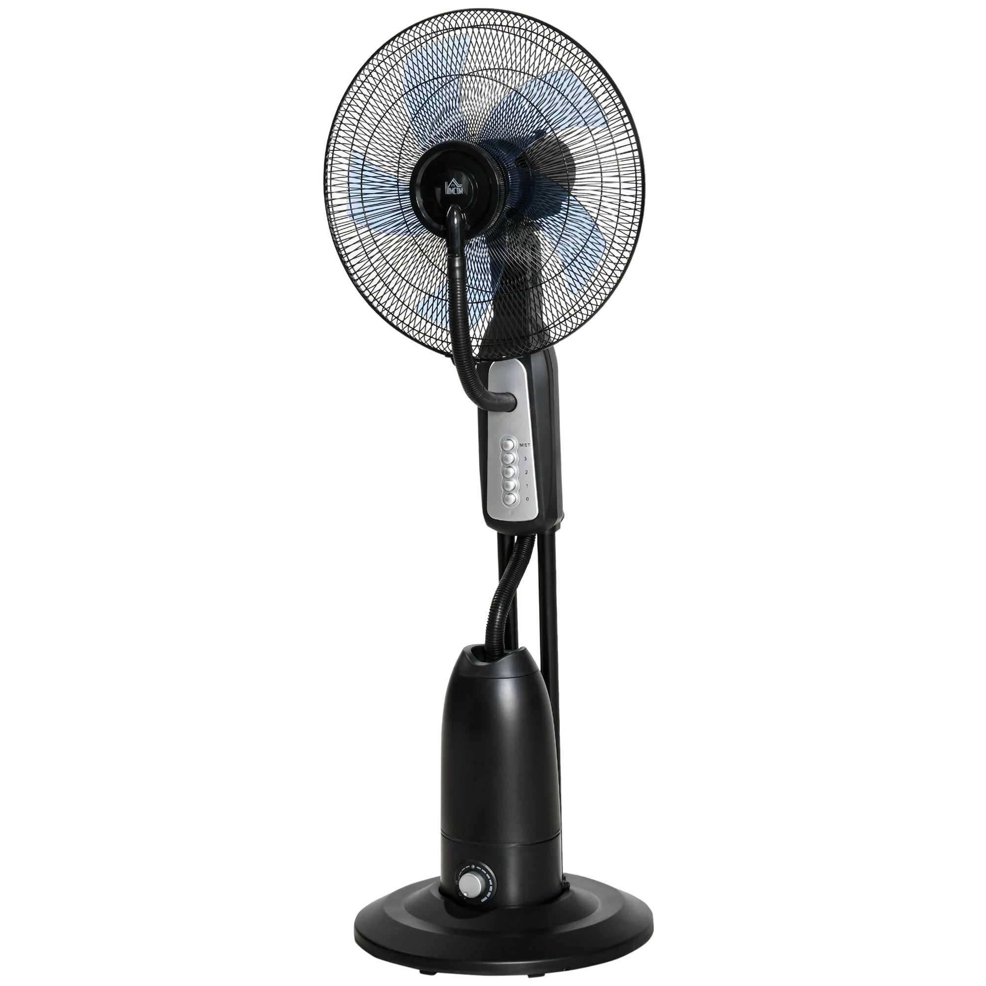 Water Cooling Fan, Stand Fan with Adjustable Spray Mist, 3 Speeds, 2.8 L Water Tank, 70° Oscillating, 90 W Water Fan with Wheels, 120 cm