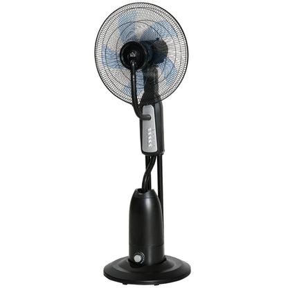 Water Cooling Fan, Stand Fan with Adjustable Spray Mist, 3 Speeds, 2.8 L Water Tank, 70° Oscillating, 90 W Water Fan with Wheels, 120 cm