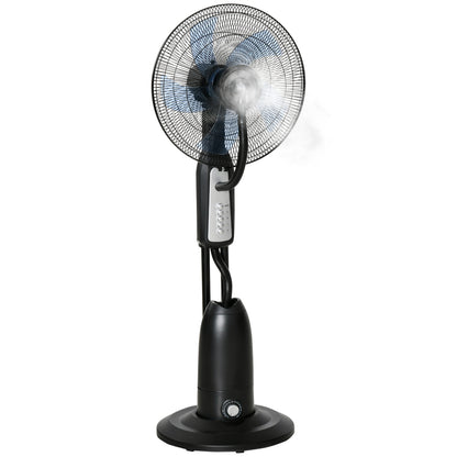 Water Cooling Fan, Stand Fan with Adjustable Spray Mist, 3 Speeds, 2.8 L Water Tank, 70° Oscillating, 90 W Water Fan with Wheels, 120 cm