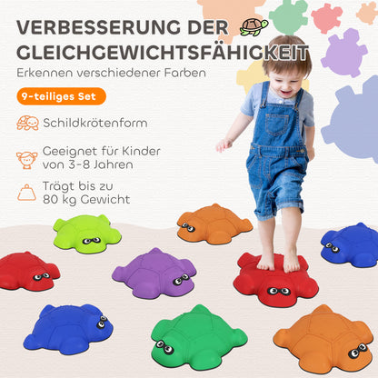 Balancing Stones for Kids 9 Pieces Non-Slip Stacking Stones Stackable Balance Stones Stepping Stones Kids to Promote Balance Coordination, River Stones 3-8 Years for Indoor Outdoor