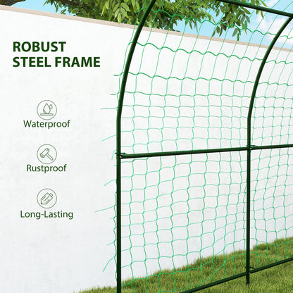 Rust-Resistant Curved Metal Trellis Arch for Tomatoes & Climbers, 210 x 250 x 216 cm – Dark Green