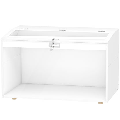 Hamster Cage Small Animal House with Flip-Top Lid and Transparent Acrylic Window for Dwarf Hamsters Small Gerbils 80x50x50 cm White