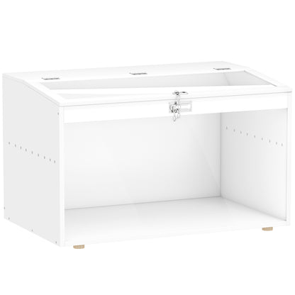 Hamster Cage Small Animal House with Flip-Top Lid and Transparent Acrylic Window for Dwarf Hamsters Small Gerbils 80x50x50 cm White