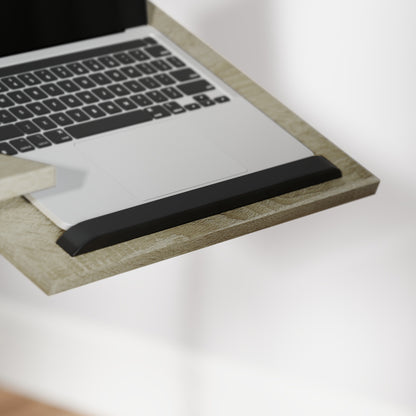 Side Table with Wheels Sofa Table with Adjustable Height Tiltable Surface and Metal Frame for Bedroom Living Room Office 57x40x67.5-101 cm Oak and White