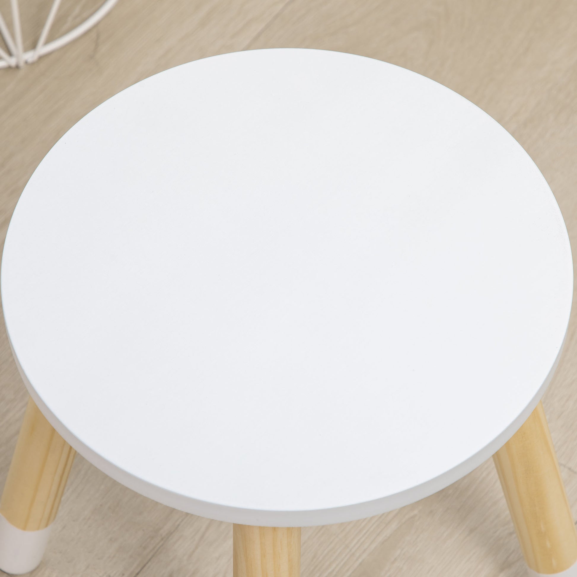 ZONEKIZ Girls Vanity Table Children's Wooden Vanity with Stool and Mirror Beauty Center with 2 Drawers Educational Toy for Girls 3-6 Years 60x40x95 cm White
