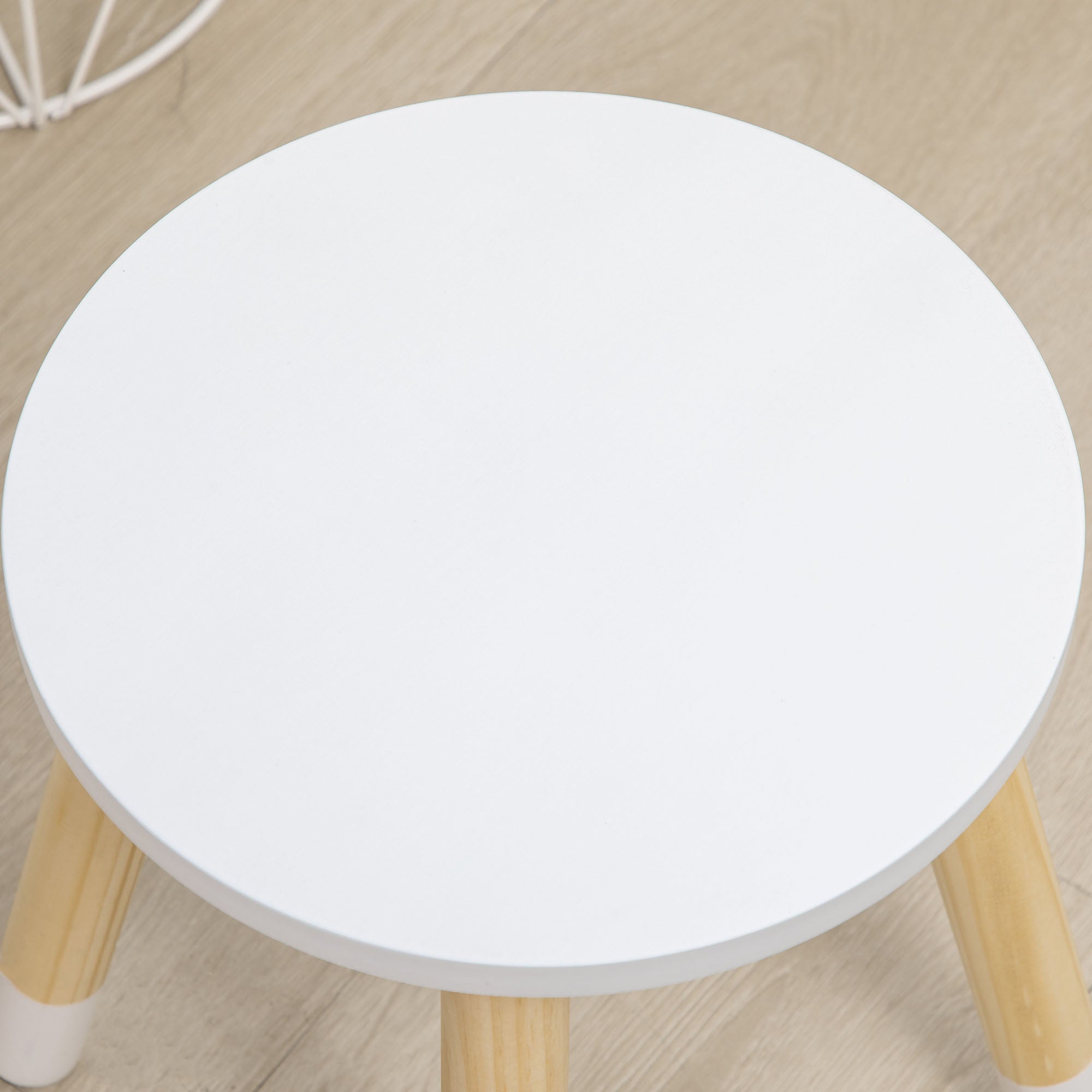 ZONEKIZ Girls Vanity Table Children's Wooden Vanity with Stool and Mirror Beauty Center with 2 Drawers Educational Toy for Girls 3-6 Years 60x40x95 cm White