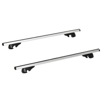 Universal Roof Bars for Vehicles Aluminum Roof Rack Car Automobile Roof Rack Universal with Lock 75 kg Load 135 cm Silver