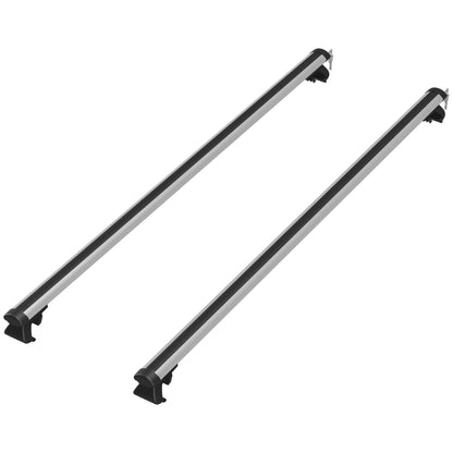 Universal Roof Bars for Vehicles Aluminum Roof Rack Car Automobile Roof Rack Universal with Lock 75 kg Load 135 cm Silver
