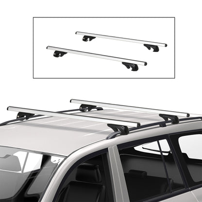 Universal Roof Bars for Vehicles Aluminum Roof Rack Car Automobile Roof Rack Universal with Lock 75 kg Load 135 cm Silver