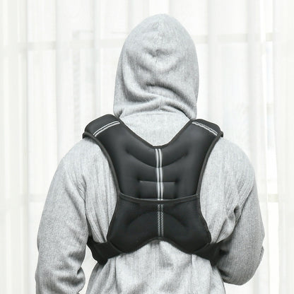 Breathable Weighted Vest 8kg with Storage Pocket and Shoulder Straps, Weighted Vest in Oxford Fabric, Metal and Sand, 40x35 cm, Black