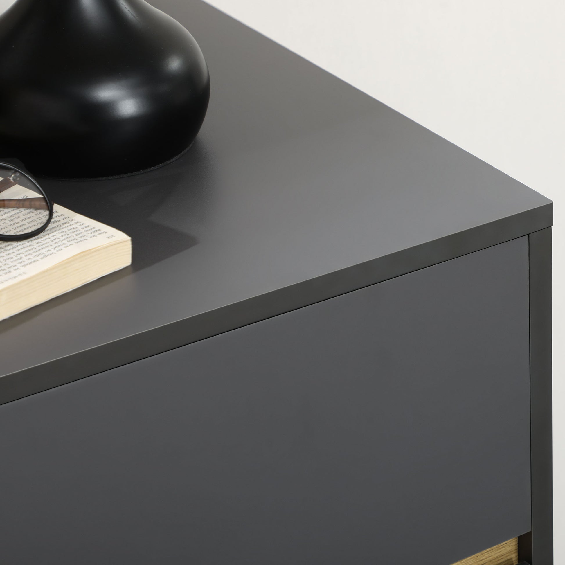 3-Drawer Chest of Drawers Storage Unit without Handle Scandinavian Design - 80 x 40 x 80 cm - Grey