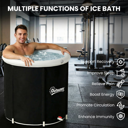 280 L (≈74 US gal) Inflatable Ice Bath — Portable Cold Water Recovery Tub with Cover & Pump, Multi-Layer Insulated Barrel, Indoor/Outdoor, Ø78 x 71 cm