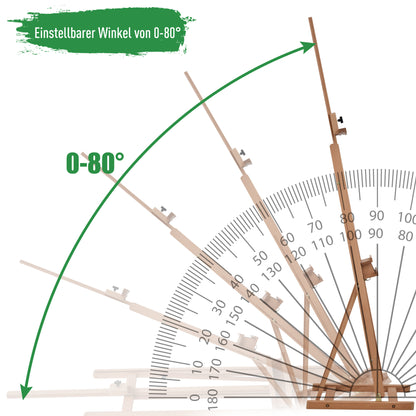 Easel Canvas Studio Easel Height and Angle Adjustable with Storage Shelf Beech Wood Natural 53 x 50.5 x 171-230 cm