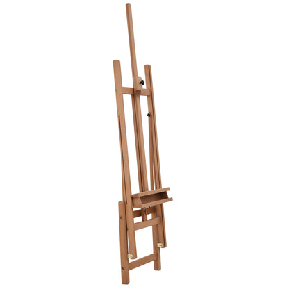 Easel Canvas Studio Easel Height and Angle Adjustable with Storage Shelf Beech Wood Natural 53 x 50.5 x 171-230 cm