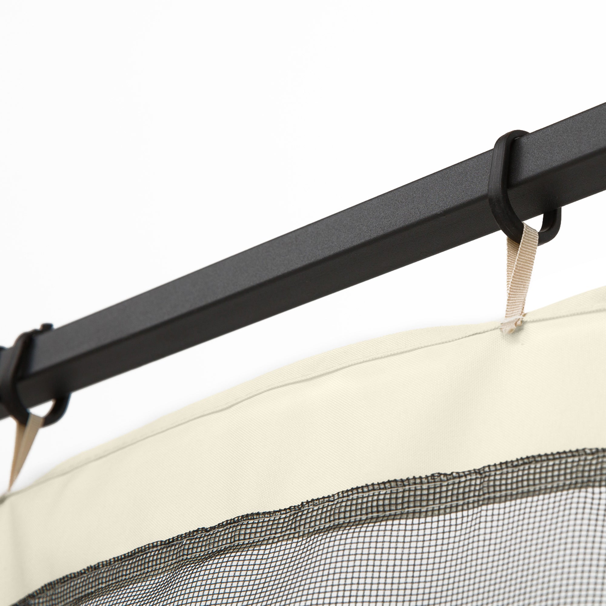 4 Side Panels 3.4x2 cm for Garden Gazebo Mesh Fabric with Zippers and Rings Black