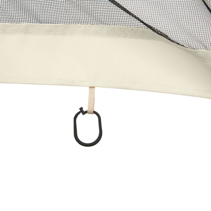 4 Side Panels 3.4x2 cm for Garden Gazebo Mesh Fabric with Zippers and Rings Black