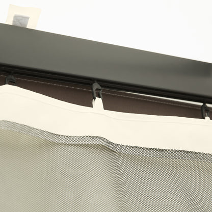 4 Side Panels 3.4x2 cm for Garden Gazebo Mesh Fabric with Zippers and Rings Black