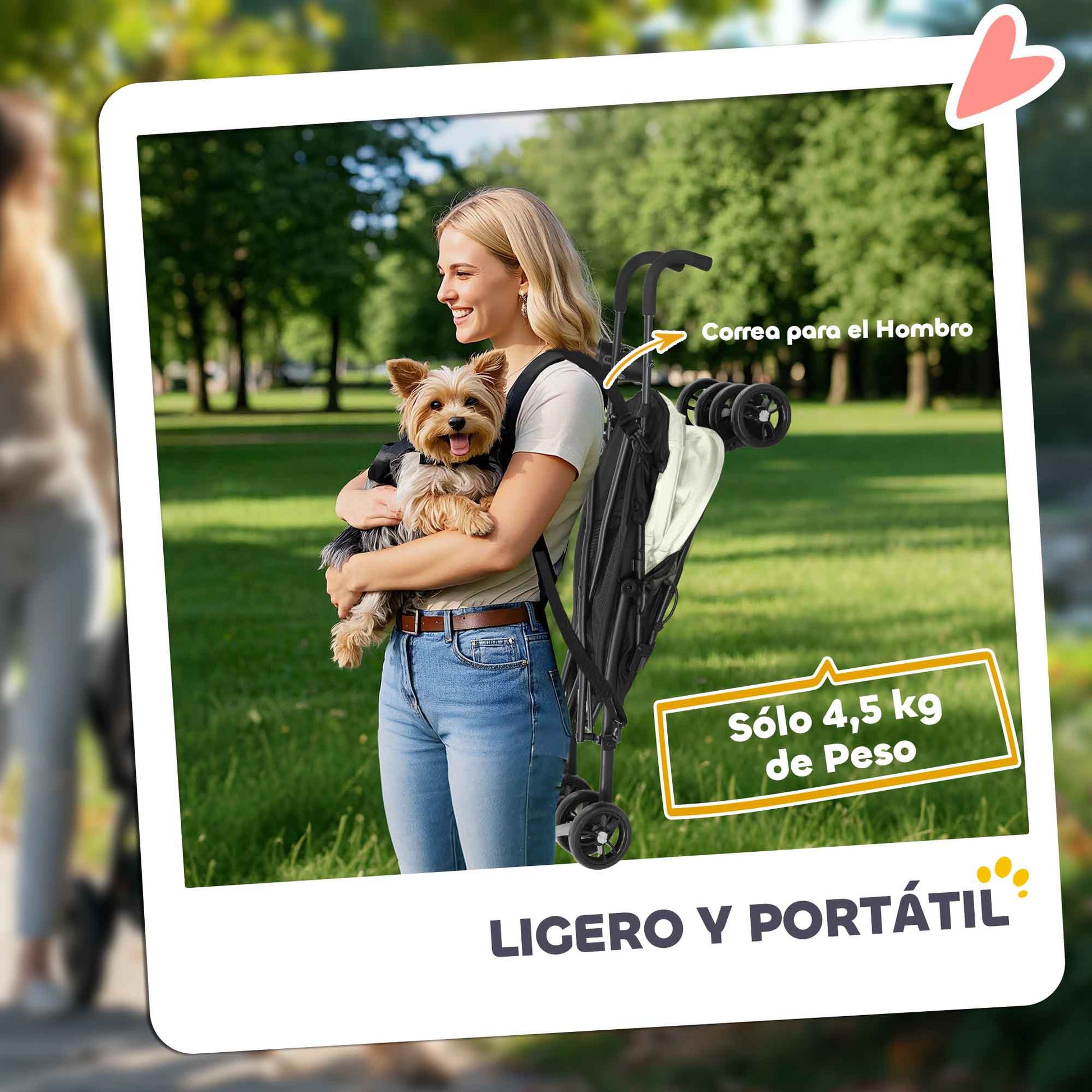 Small Dog Stroller with Umbrella Frame Foldable Dog Stroller with Washable Cushion Cup Holder Mesh Windows and Storage Bag 76x44x103 cm Cream