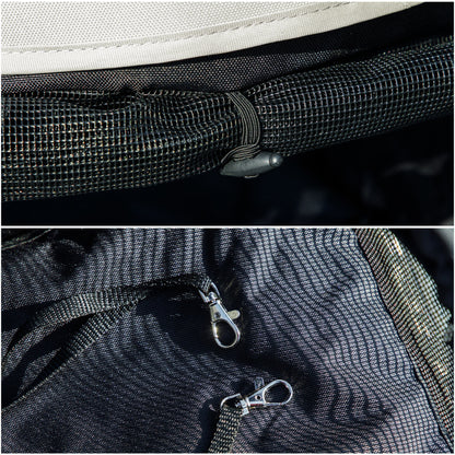 Small Dog Stroller with Umbrella Frame Foldable Dog Stroller with Washable Cushion Cup Holder Mesh Windows and Storage Bag 76x44x103 cm Cream