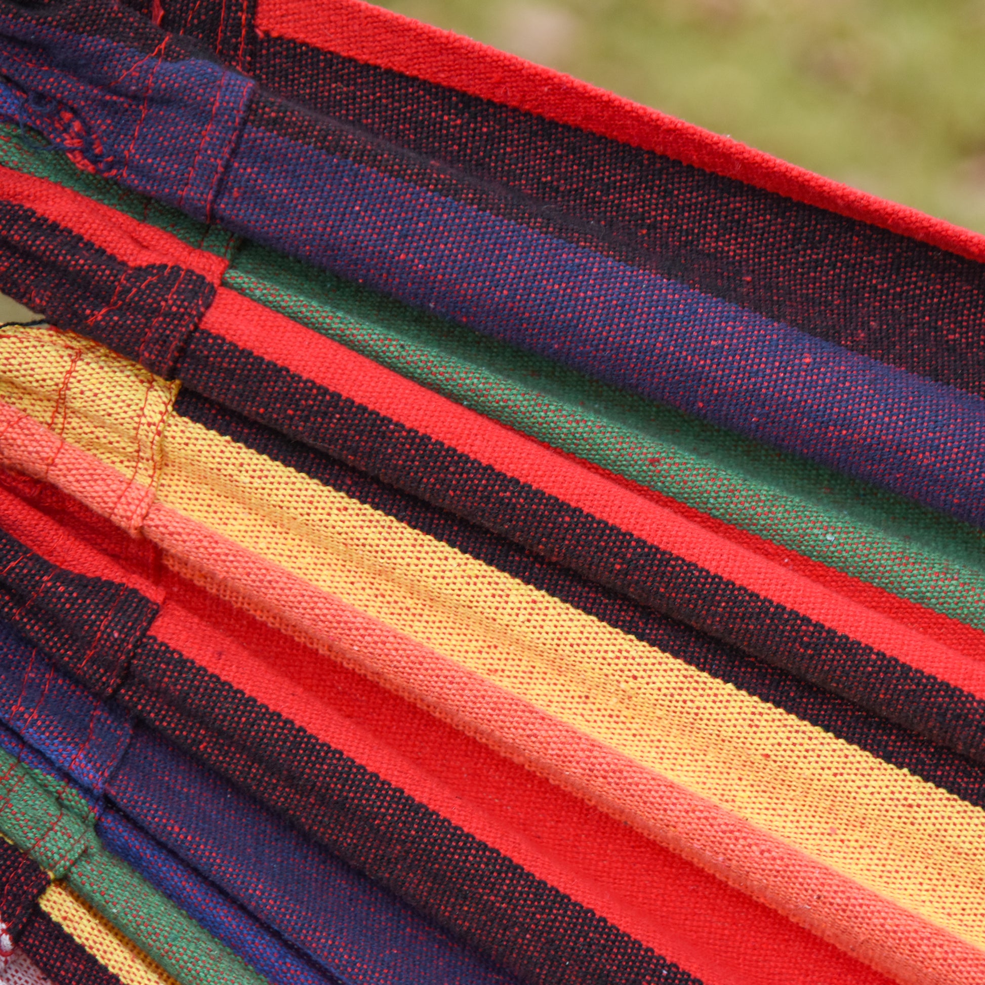 Portable Double Cotton Hammock Hanging 290x150 cm Load 120 kg with Carry Bag for Outdoor Camping Travel Multicolor