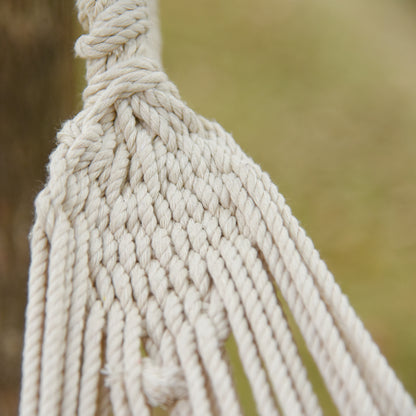 Portable Double Cotton Hammock Hanging 290x150 cm Load 120 kg with Carry Bag for Outdoor Camping Travel Multicolor