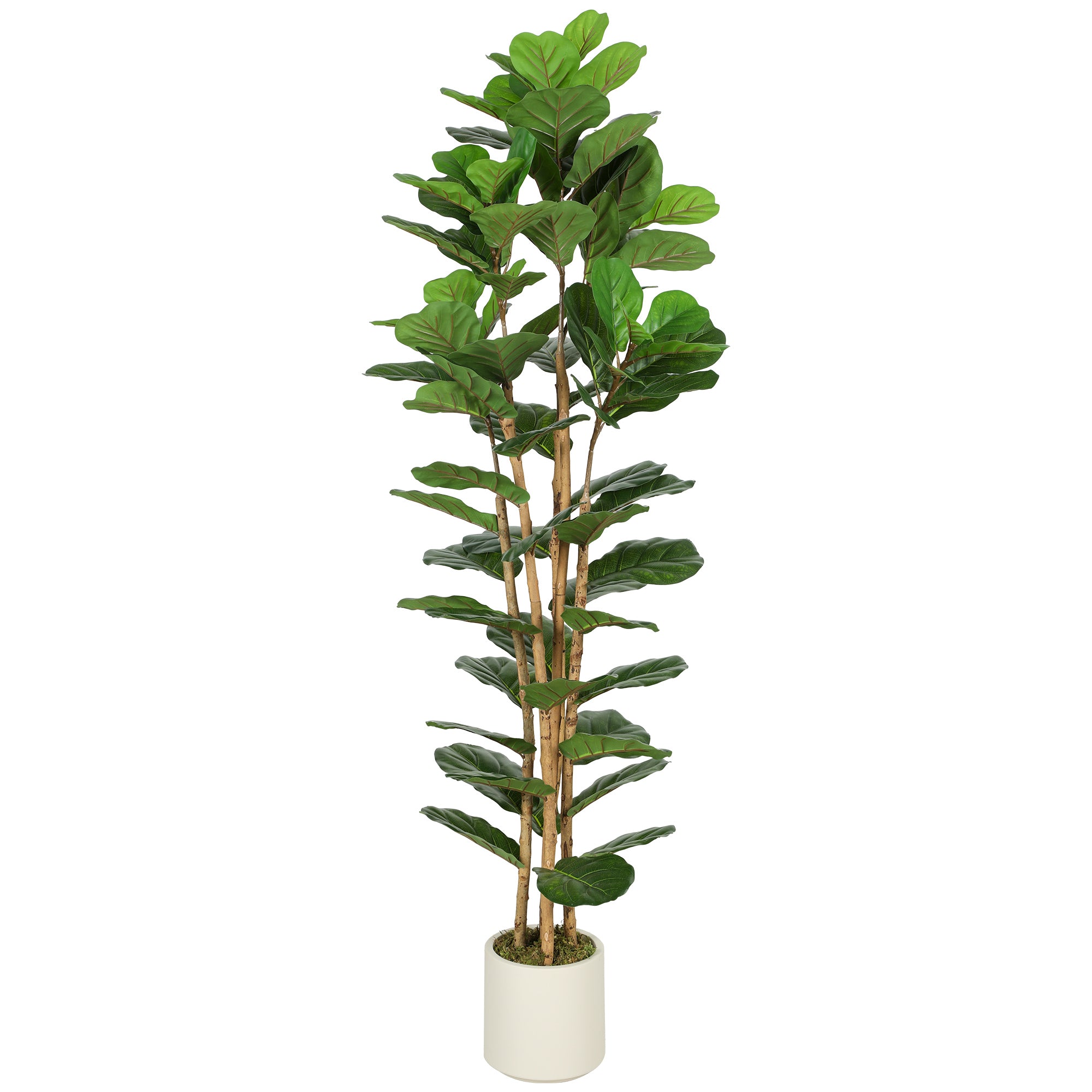 Artificial Fiddle Leaf Fig Tree, 180 cm (71 in), 91 Leaves, Solid Wood Trunk, Potted Realistic Plastic Plant for Living Room, Bedroom, Office, Garden Décor