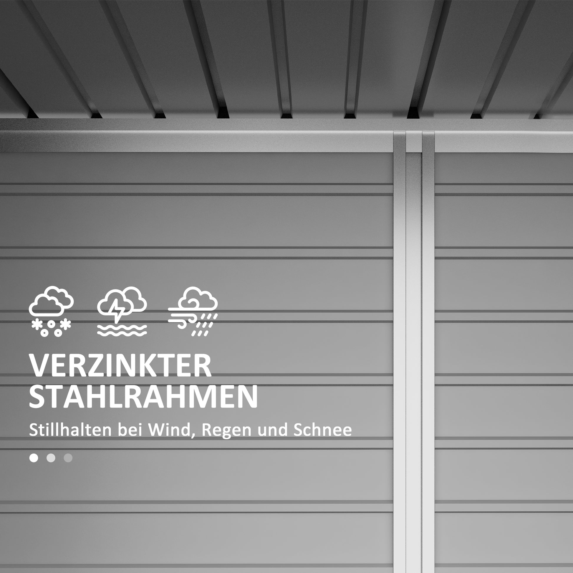 Metal Tool Shed 4.1m² 249x121x183cm Garden Shed with Pent Roof Lockable Double Door Window Outdoor Garden Shed Cabinet for Backyard Outdoor Area Gray