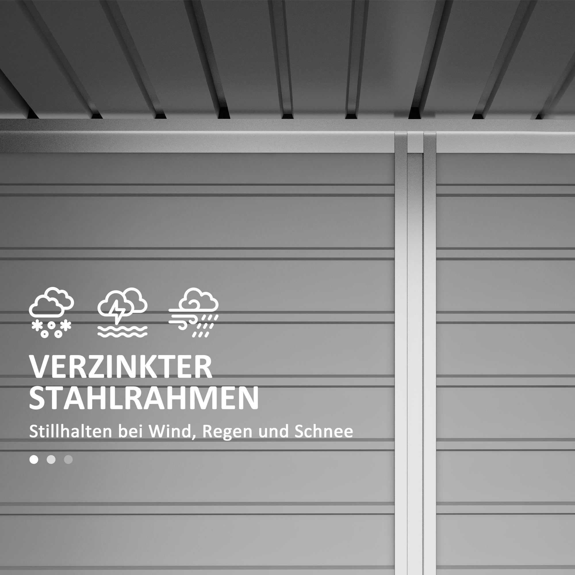 Metal Tool Shed 4.1m² 249x121x183cm Garden Shed with Pent Roof Lockable Double Door Window Outdoor Garden Shed Cabinet for Backyard Outdoor Area Gray