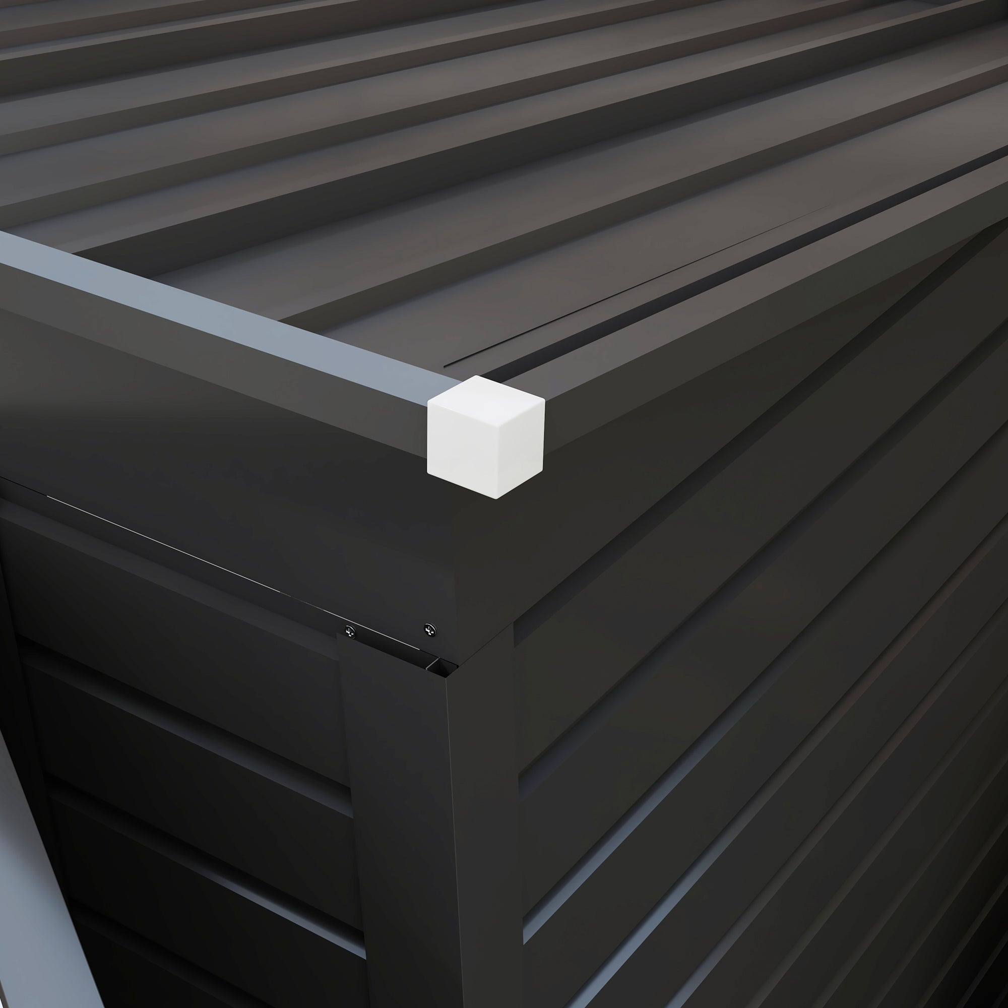 Metal Tool Shed 4.1m² 249x121x183cm Garden Shed with Pent Roof Lockable Double Door Window Outdoor Garden Shed Cabinet for Backyard Outdoor Area Gray