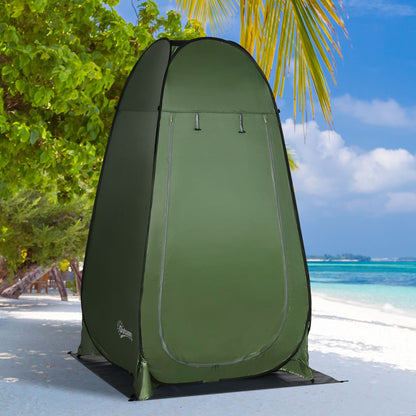 Pop up Shower Tent Toilet Tent Camping Changing Room with Carry Bag Mobile Outdoor Toilet Changing Room Storage Tent Dark Green 126 x 124 x 189 cm