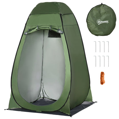 Pop up Shower Tent Toilet Tent Camping Changing Room with Carry Bag Mobile Outdoor Toilet Changing Room Storage Tent Dark Green 126 x 124 x 189 cm