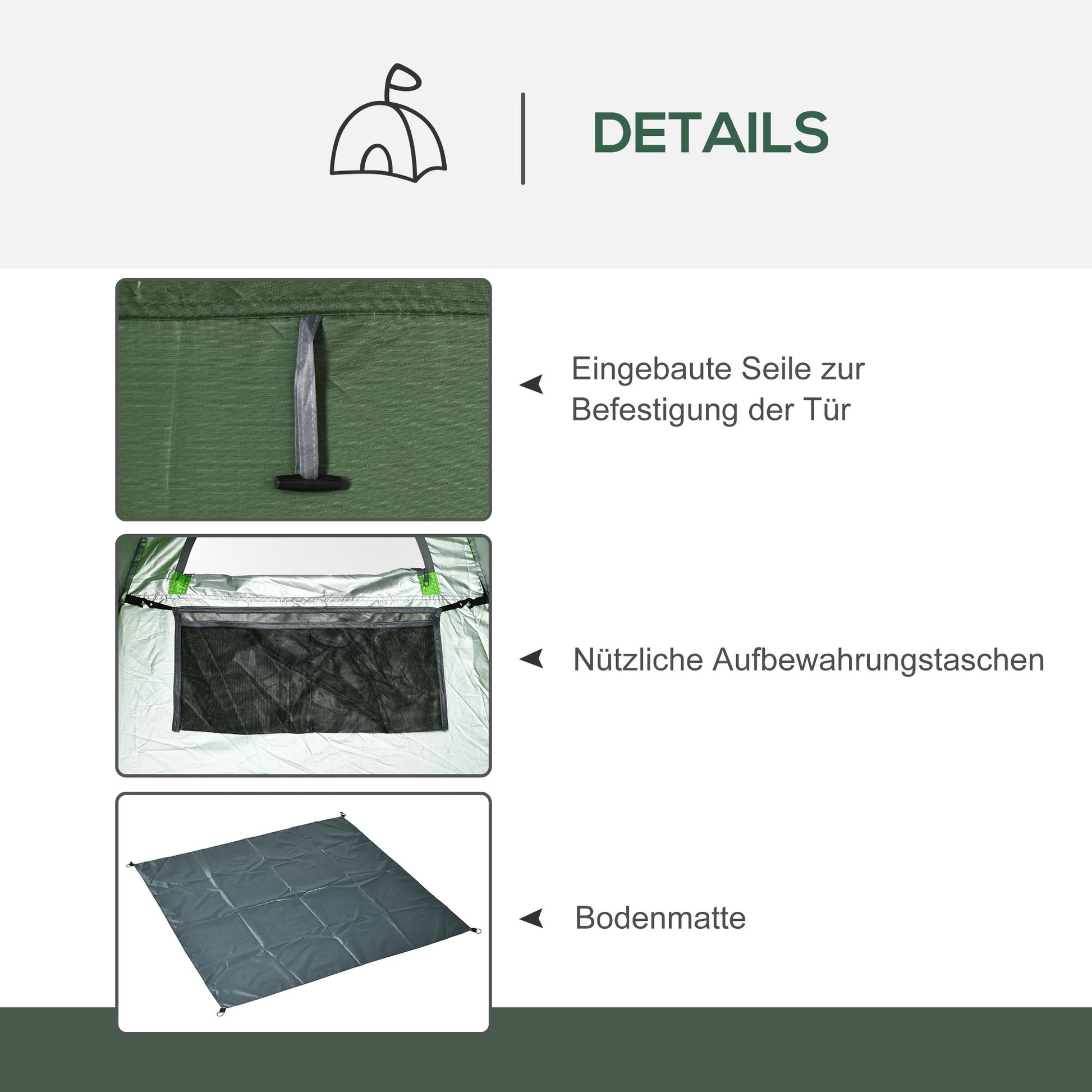 Pop up Shower Tent Toilet Tent Camping Changing Room with Carry Bag Mobile Outdoor Toilet Changing Room Storage Tent Dark Green 126 x 124 x 189 cm