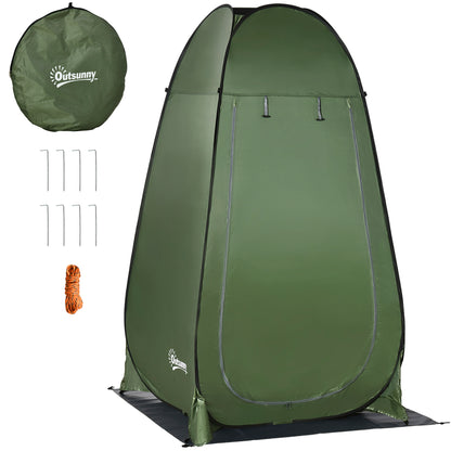 Pop up Shower Tent Toilet Tent Camping Changing Room with Carry Bag Mobile Outdoor Toilet Changing Room Storage Tent Dark Green 126 x 124 x 189 cm