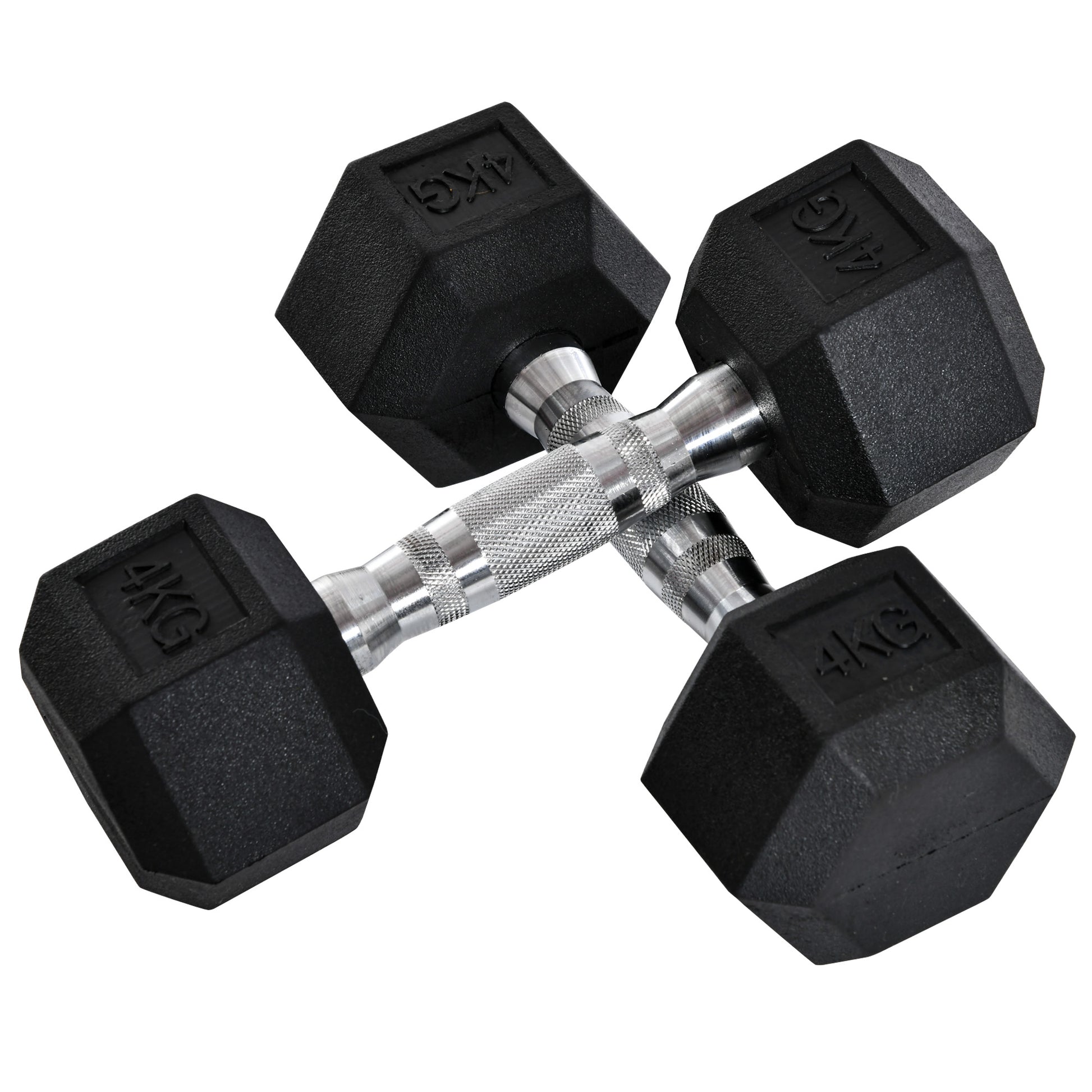 Dumbbell Set, 2 Pcs Dumbbells with Knurled Grip, Cast Iron Dumbbell Set, 2 x 4 kg, Dumbbells for Men and Women, Dumbbell Set for Home, Gym, Strength Training