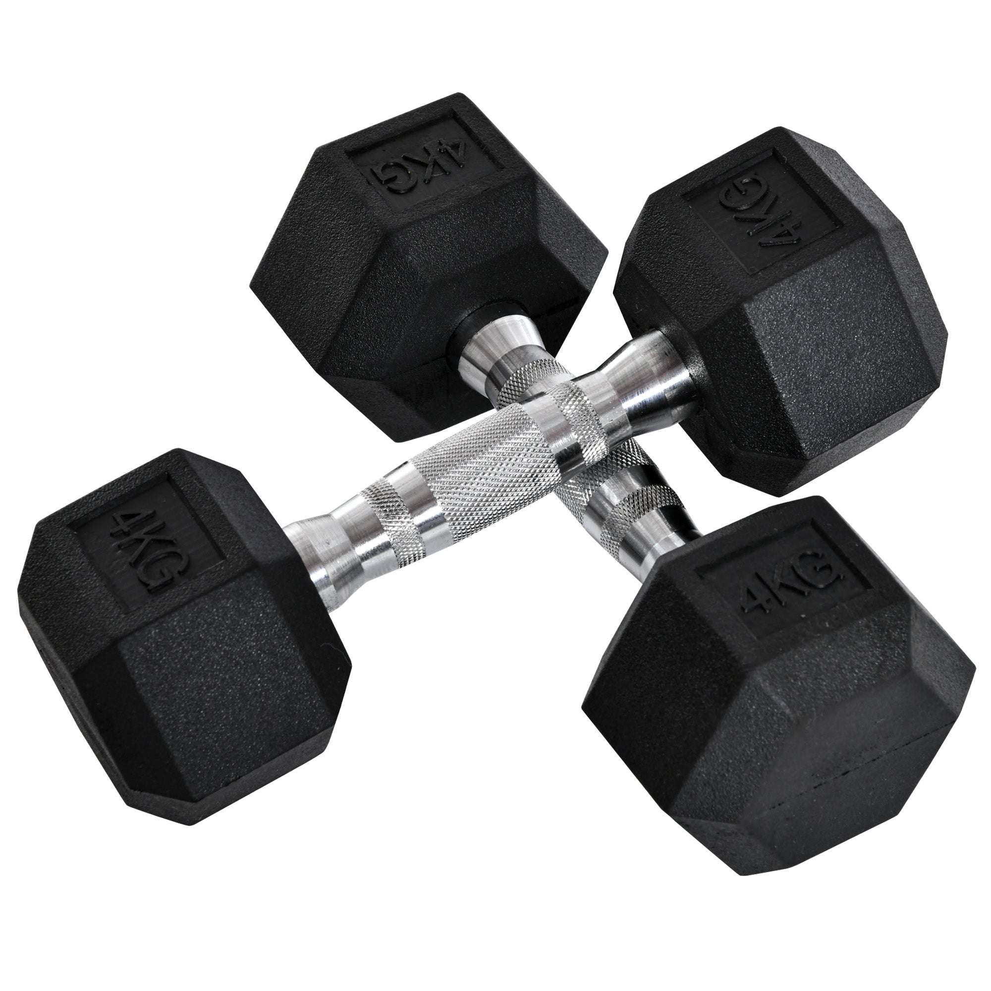 Dumbbell Set, 2 Pcs Dumbbells with Knurled Grip, Cast Iron Dumbbell Set, 2 x 4 kg, Dumbbells for Men and Women, Dumbbell Set for Home, Gym, Strength Training
