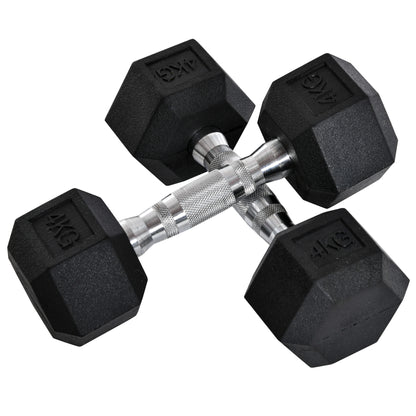 Dumbbell Set, 2 Pcs Dumbbells with Knurled Grip, Cast Iron Dumbbell Set, 2 x 4 kg, Dumbbells for Men and Women, Dumbbell Set for Home, Gym, Strength Training