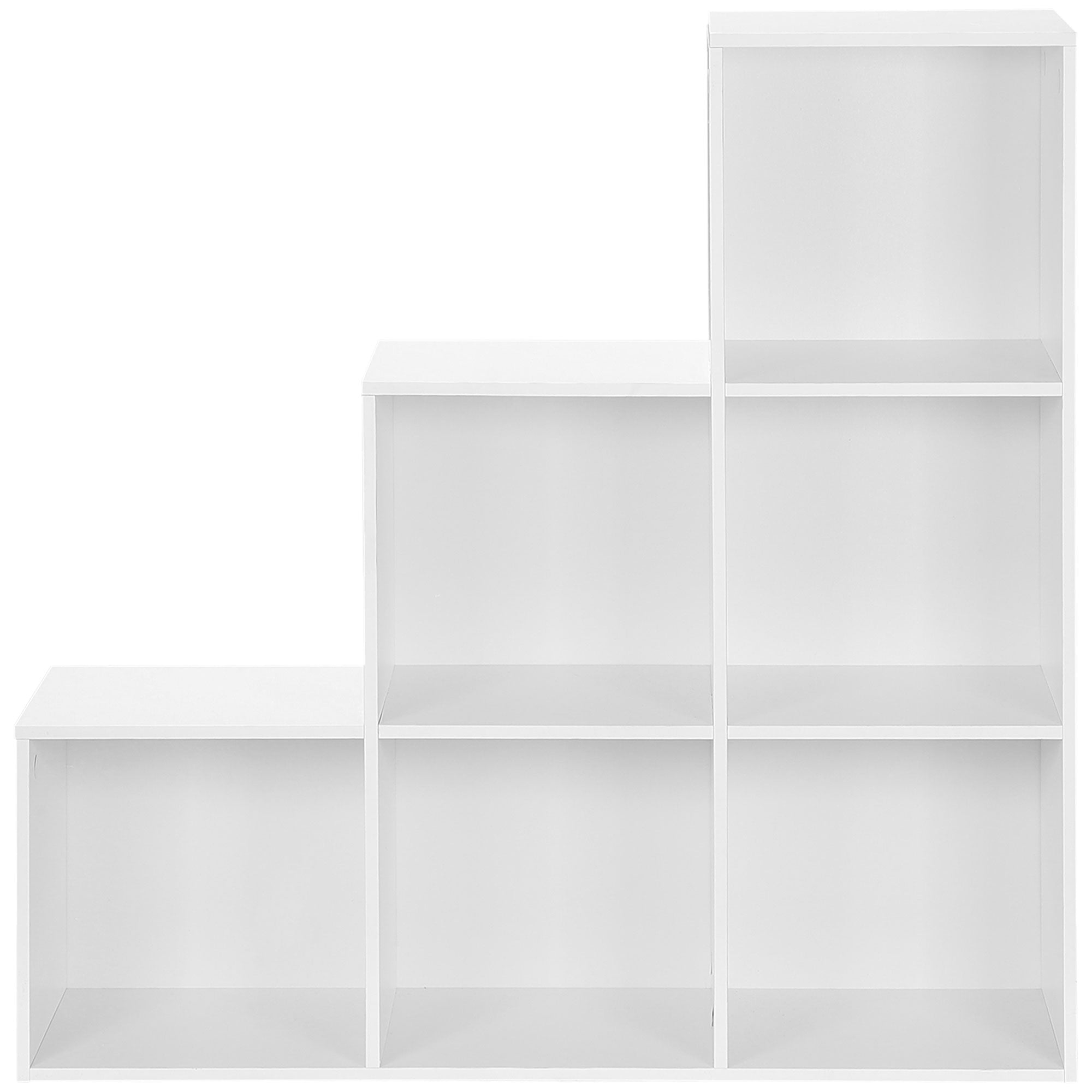 Ladder Shape Storage Cabinet with 6 Cubes Standing Shelf Display Shelf 91.5x29.5x91.5cm Wood