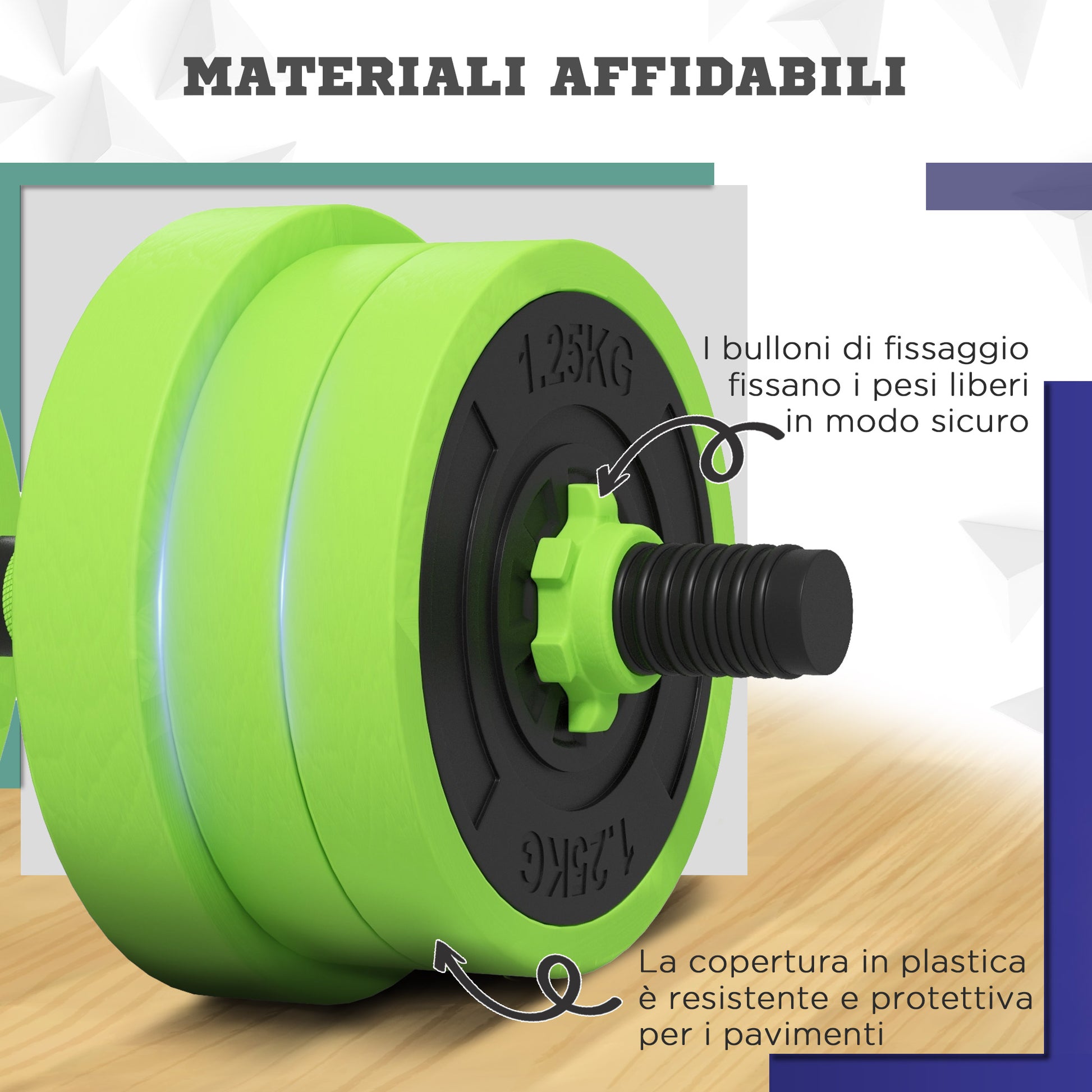 SPORTNOW 4 in 1 Gym Weights Set Total 40kg in Plastic and Sand, Adjustable Dumbbell Set Usable as Kettlebell, 2 Dumbbells, Barbell and Push-Up Stand, Green