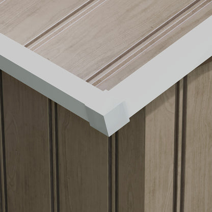 Tool Shed 4.9 m², Garden House with Gable Roof, Sliding Door, Foundation, 277 x 195 x 192 cm, Tool Shed Made of Galvanized Steel, Weatherproof, for Garden, Brown