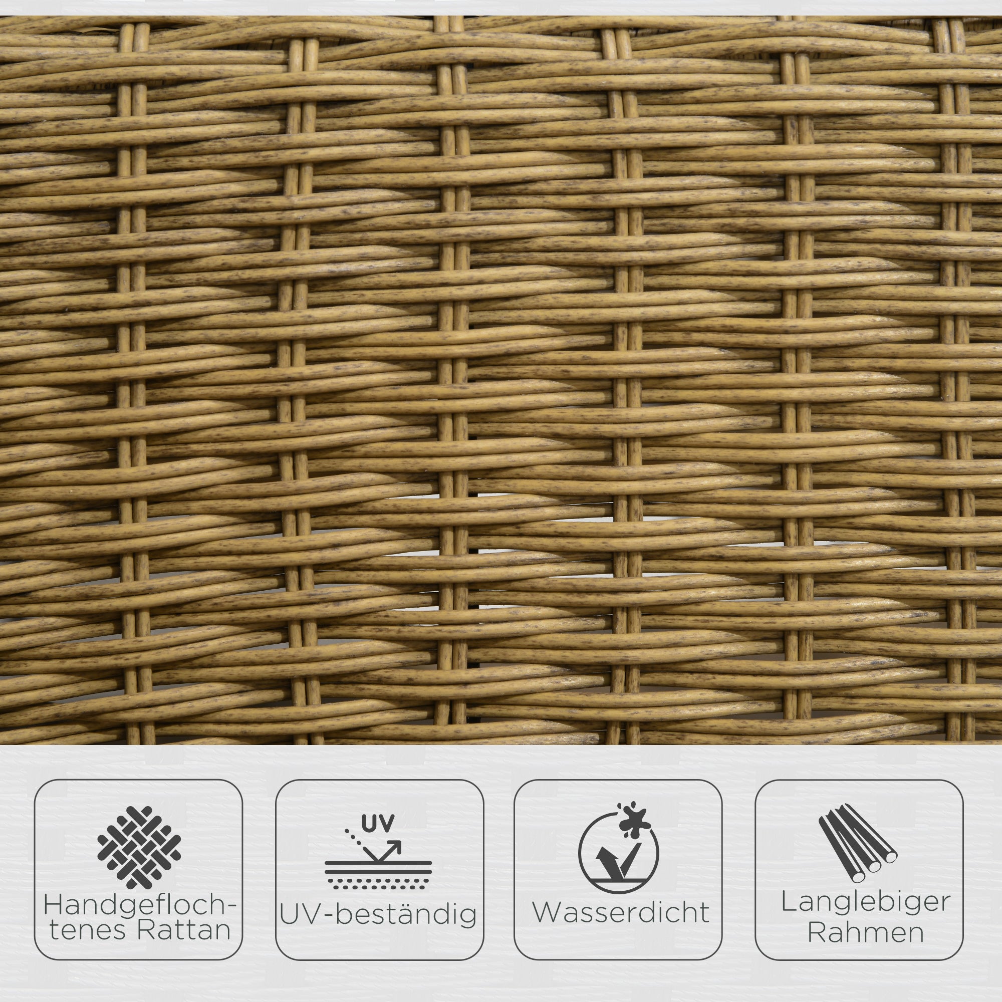 Rattan Rocking Chair, Rocking Armchair with Cushions, Garden Chair with Washable Cushion Covers, Lounge Furniture for Backyard, Garden, Patios, Yellow, 69 x 92 x 100 cm