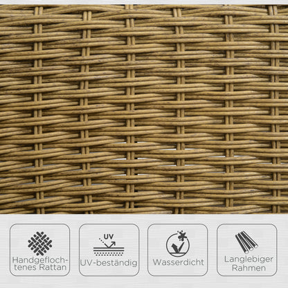 Rattan Rocking Chair, Rocking Armchair with Cushions, Garden Chair with Washable Cushion Covers, Lounge Furniture for Backyard, Garden, Patios, Yellow, 69 x 92 x 100 cm
