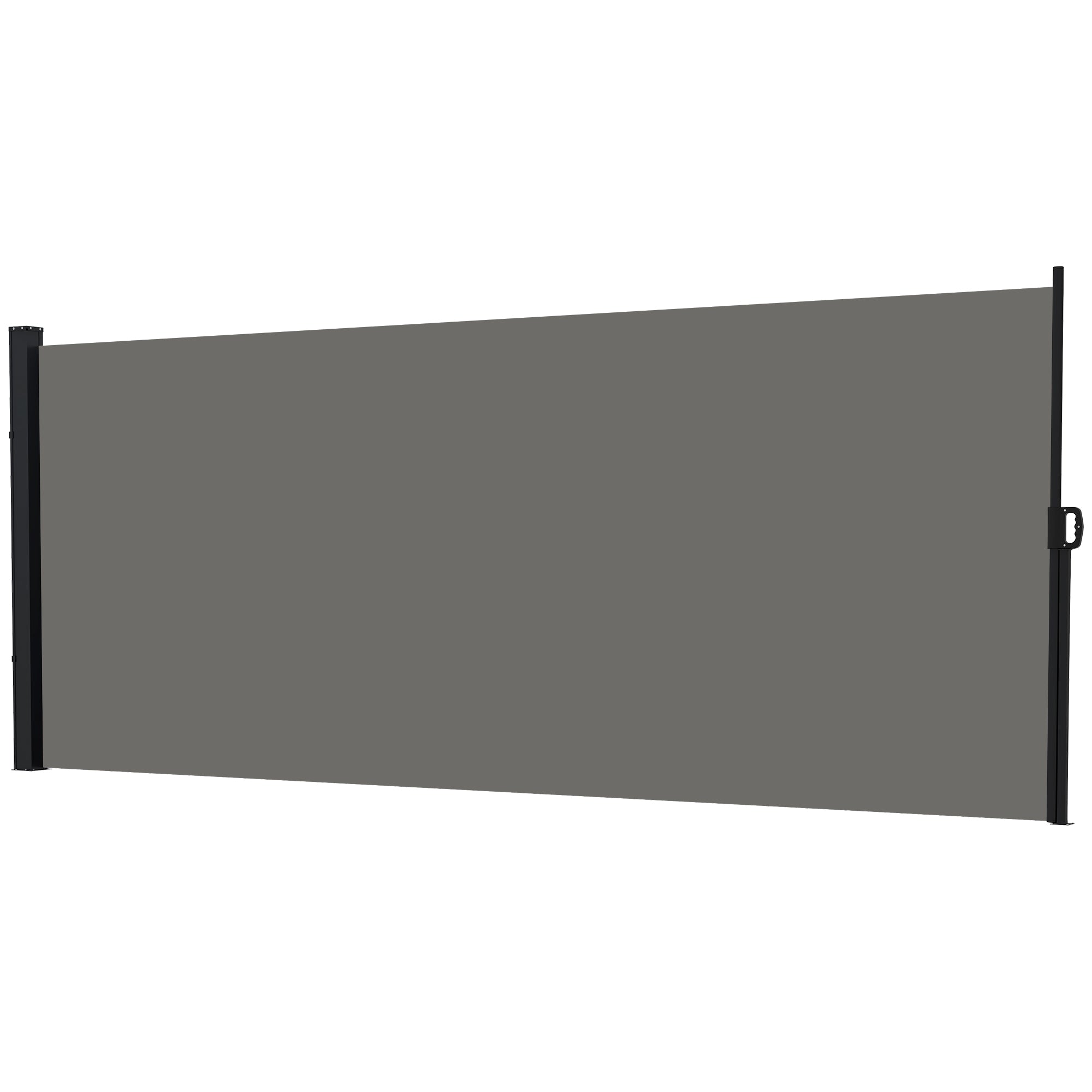 Side Awning Wind Protection Paravent Retractable Garden Fence 4 x 1.80 m Aluminum Polyester Anti-UV High Density 180 g/m² Dark Gray