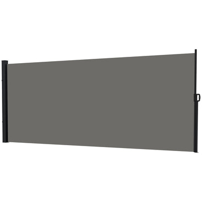 Side Awning Wind Protection Paravent Retractable Garden Fence 4 x 1.80 m Aluminum Polyester Anti-UV High Density 180 g/m² Dark Gray