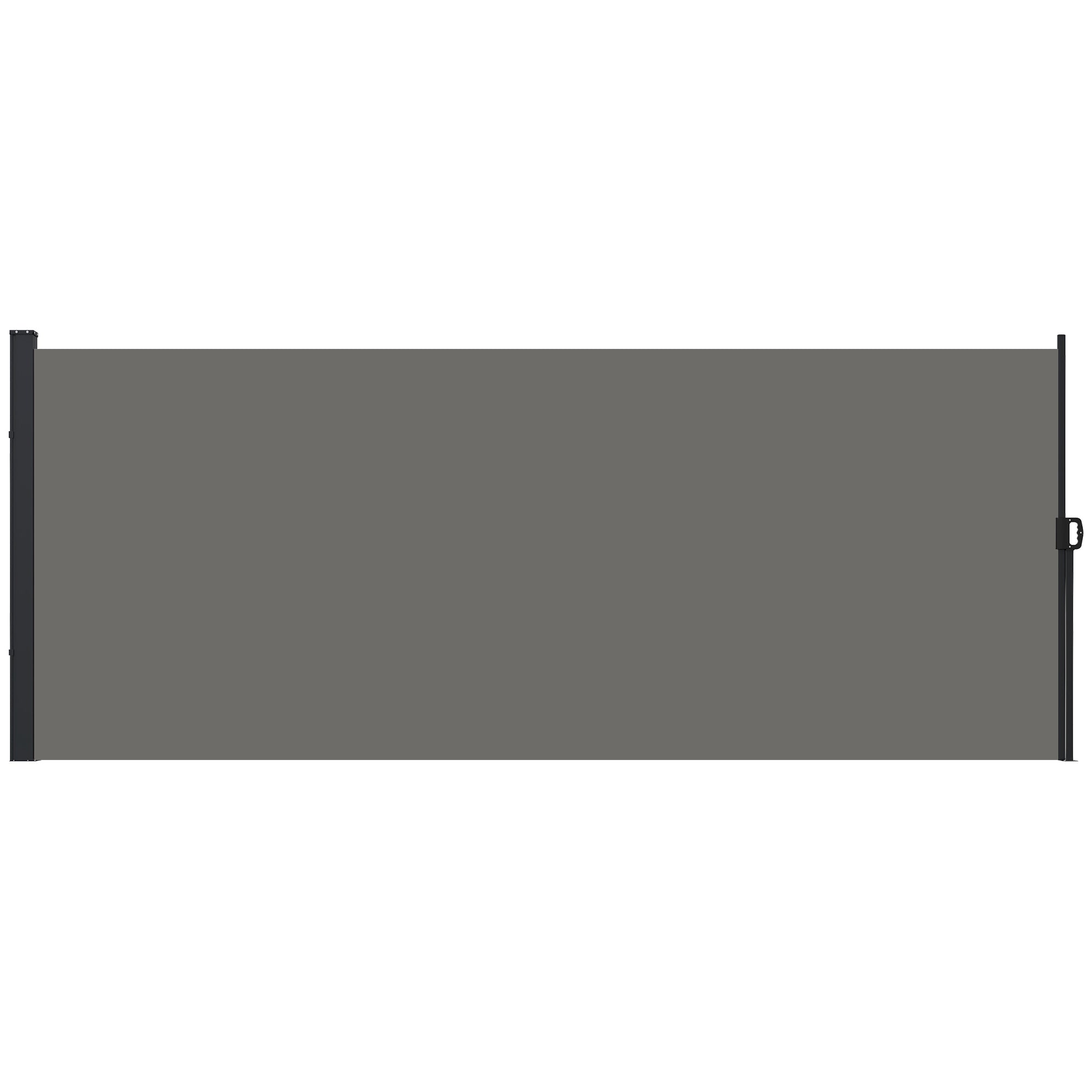 Side Awning Wind Protection Paravent Retractable Garden Fence 4 x 1.80 m Aluminum Polyester Anti-UV High Density 180 g/m² Dark Gray