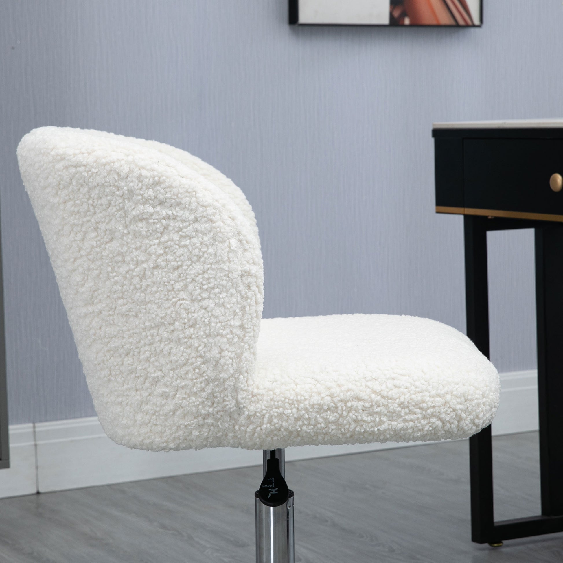 Design Office Chair - adjustable height, swivel - chrome-plated steel base with looped wool effect coating
