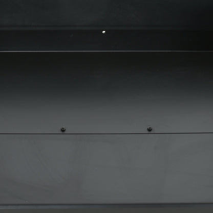 Charcoal BBQ Grill with Adjustable Double Grill, 2 Wheels, and 2 Shelves dim. 113L x 53.5W x 82.5H cm Black