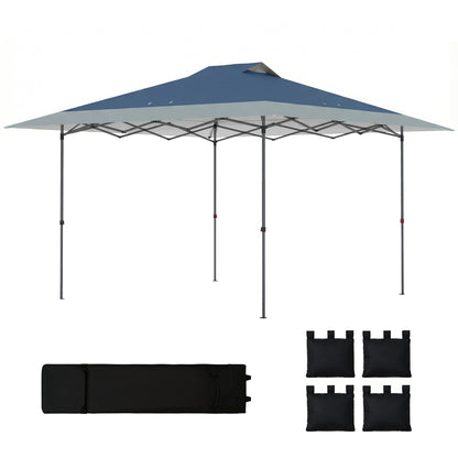 approx. 13'x13' Waterproof Cold-Resistant Pop-Up Folding Gazebo with One-Step Lock, UPF50+, Adjustable Height, Folding Party Tent for Garden with Carry Bag