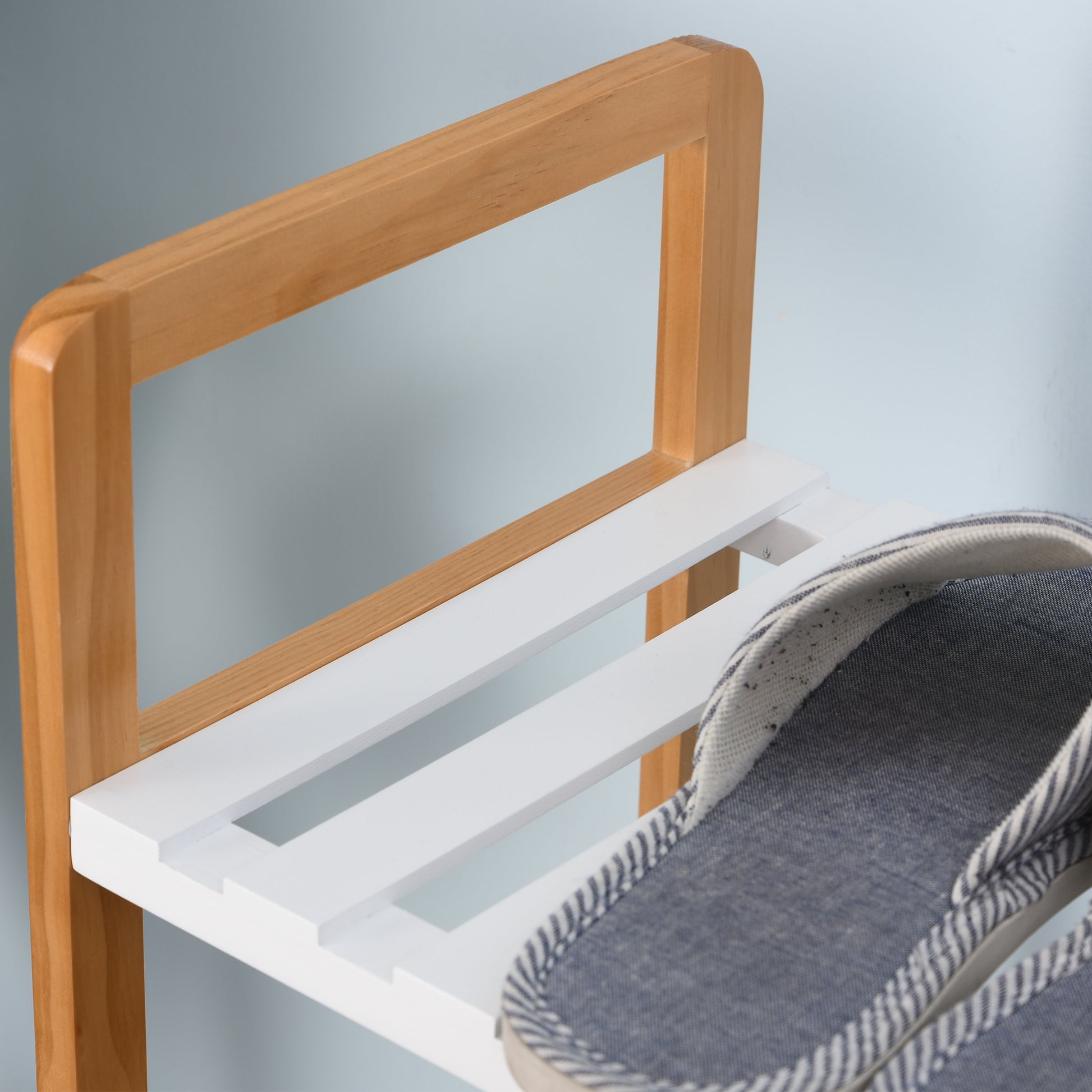 4-Level Multi-Purpose Shoe Rack for Up to 11 Pairs with Compartment for Tall Boots Solid Pine Wood Shoe Shelf 68x26x78 cm White