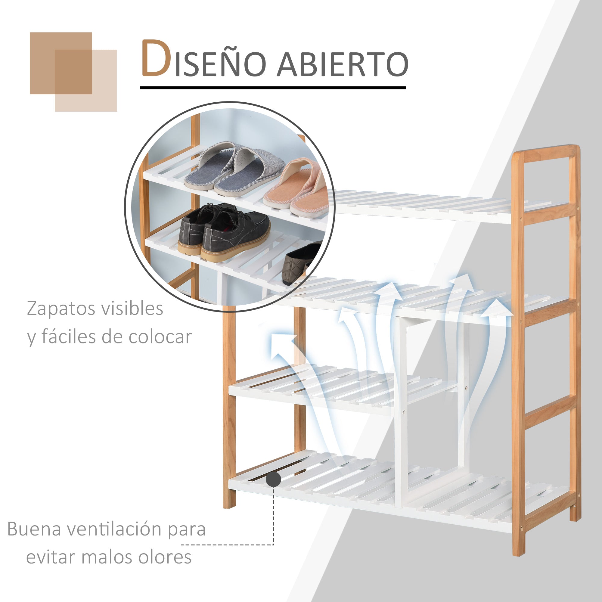 4-Level Multi-Purpose Shoe Rack for Up to 11 Pairs with Compartment for Tall Boots Solid Pine Wood Shoe Shelf 68x26x78 cm White